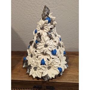 Atlantic‎ mold, blue white poinsettia light up Christmas tree ￼